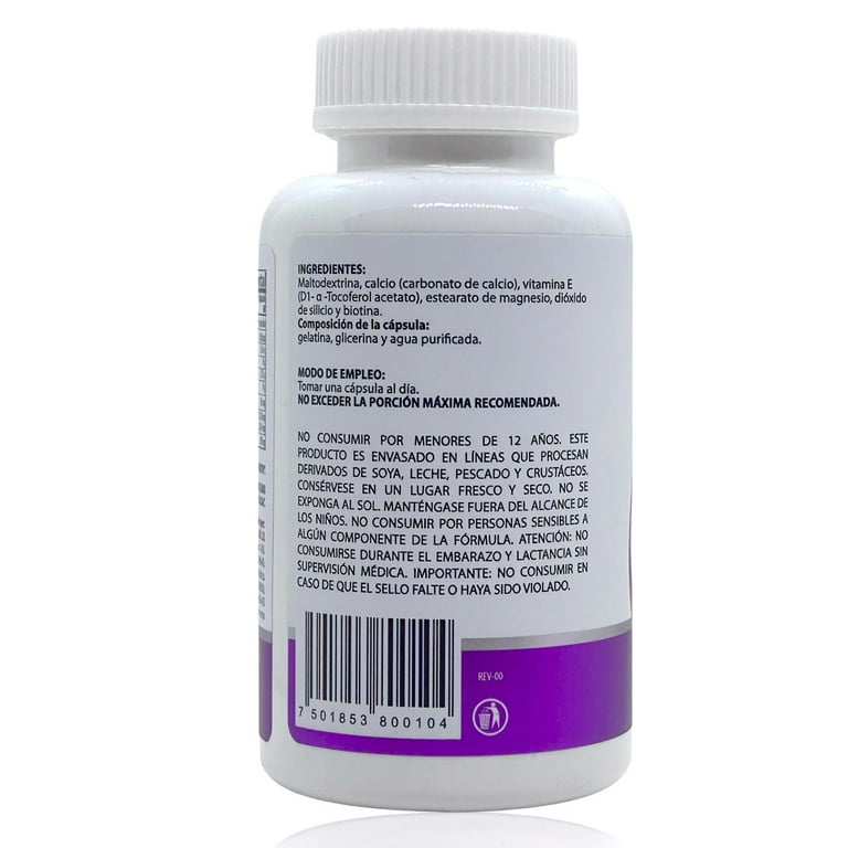 Bionat Natural health con Biotina Vitamina E Y Calcio 60 Cápsulas
