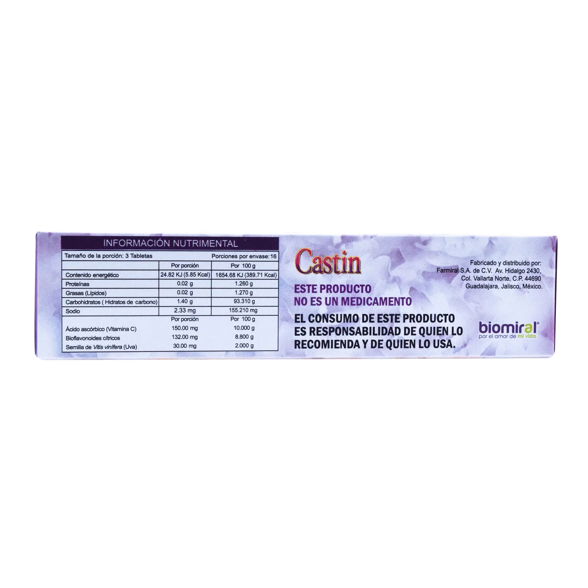 Castin 500mg 50 Tabs Biomiral Circulación En Las Piernas
