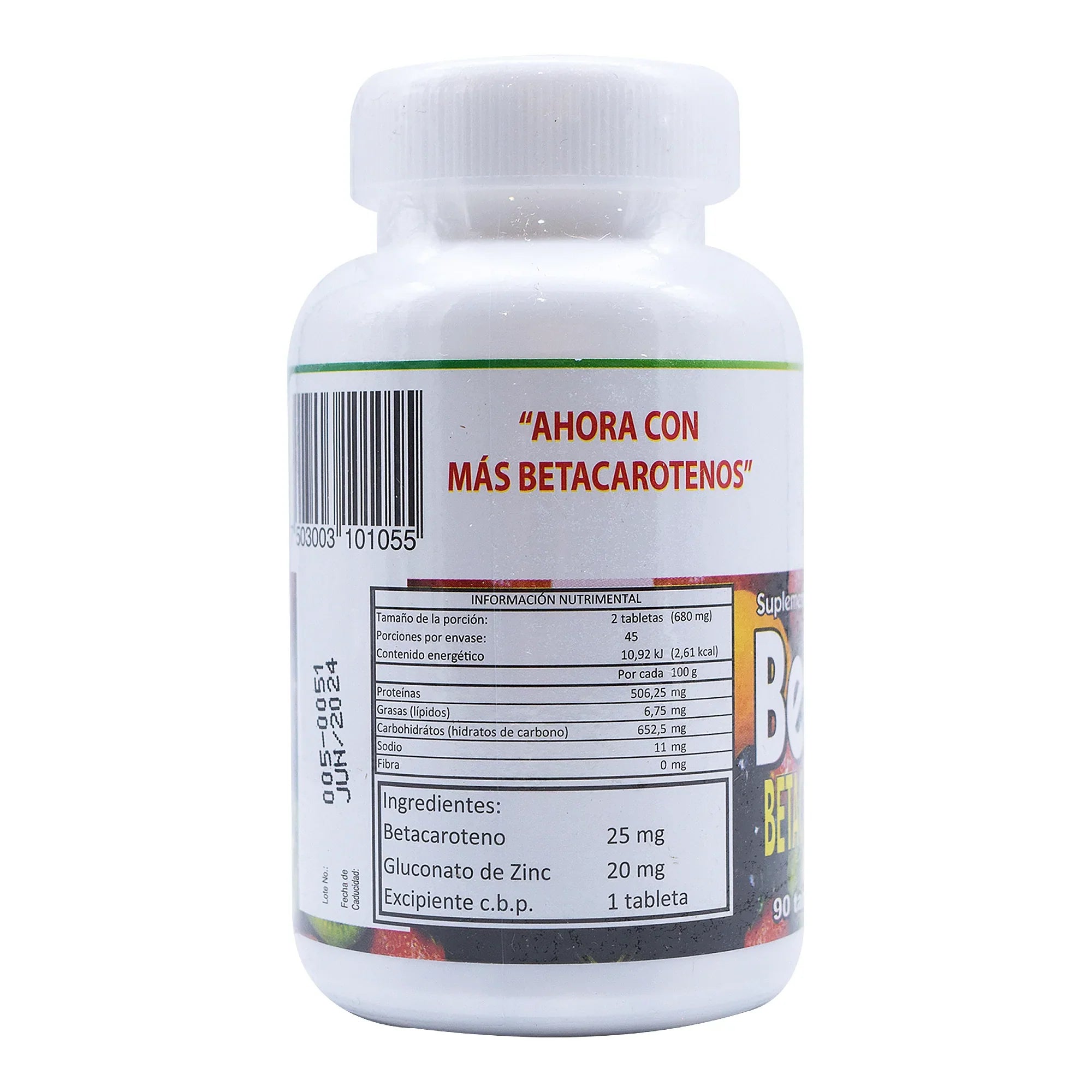Beta-zinc Betacaroteno 90 Tabletas