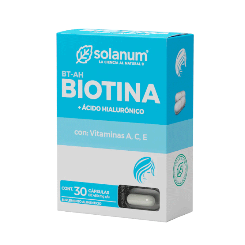 Biotina Ácido Hialurónico Solanum 30 Cápsulas