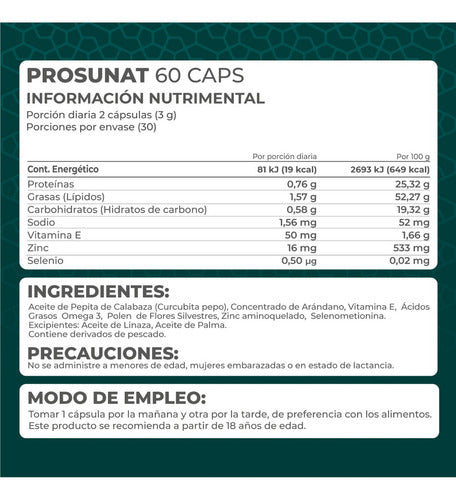 Prosunat Bote Con 60 Cápsulas Pronat Sabor Natural
