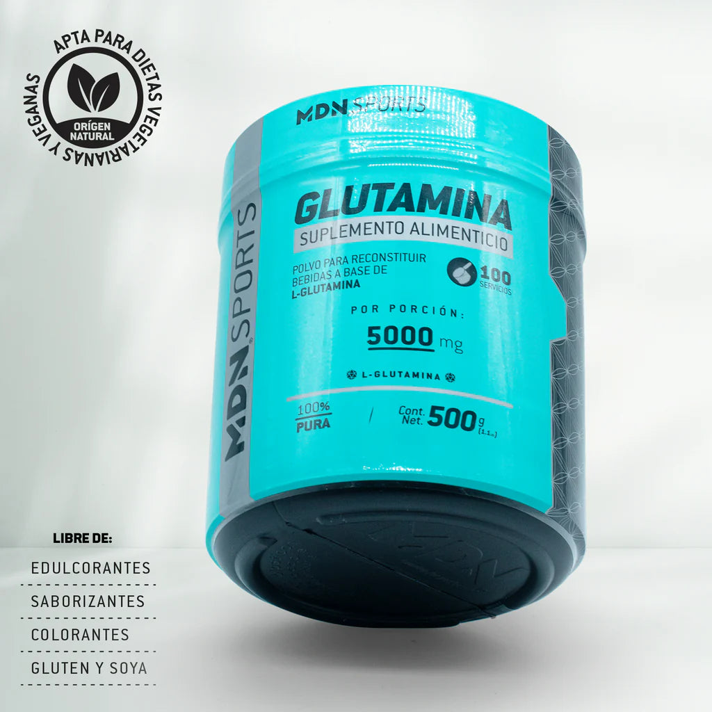 L-glutamina MDN Sports 500g 100 Servicios 100% Pura Glutamina