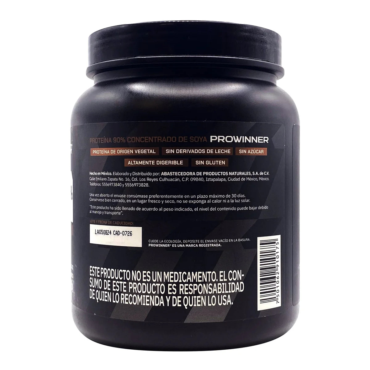 Suplemento proteína Prowinner con proteína de soya con aminoácidos sabor chocolate 400 g
