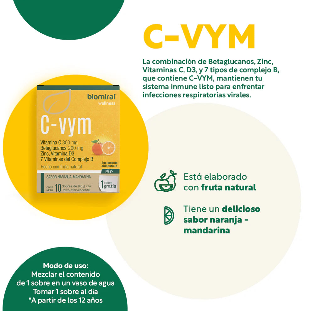Biomiral C-vym Vitamina C Naranja 10 Sobres 100g Naranja