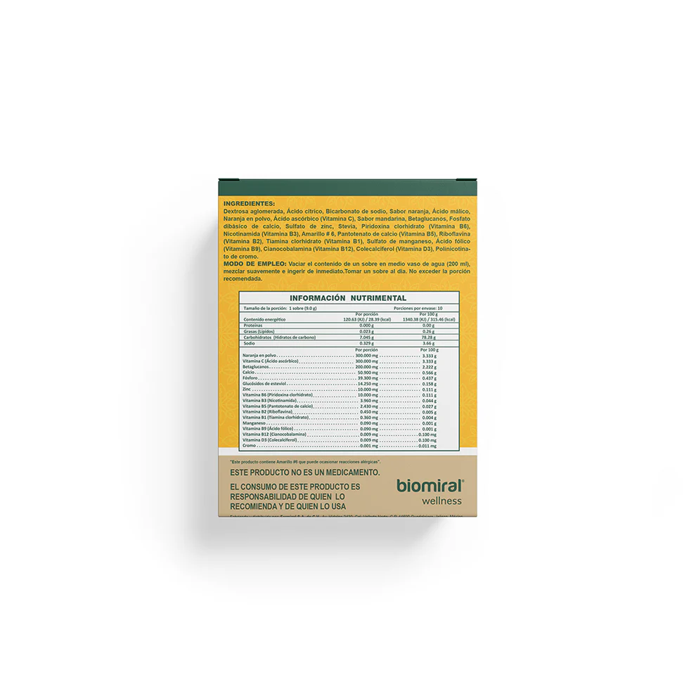 Biomiral C-vym Vitamina C Naranja 10 Sobres 100g Naranja
