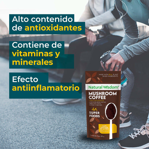 Café Soluble Natural Wisdom Con Hongos 120 G