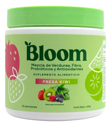 Bloom Fibra Polvo Fresa Kiwi 145g - 25 Porciones
