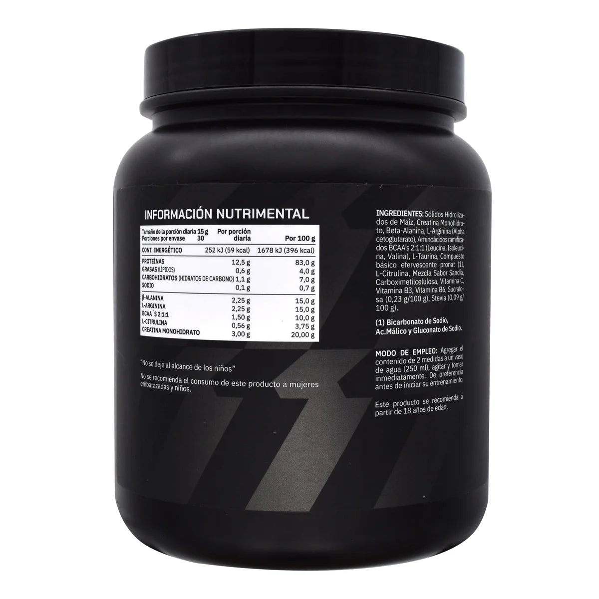 PROWINNER | Pre Workout, Suplemento Alimenticio, Sabor Sandía, con Creatina Monohidrato, BCAA’s, Beta Alanina y L-Taurina, Antes del Entrenamiento, Bote de 450g