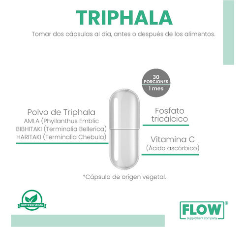 Triphala Premium Detox Antioxidante Digestivo 60 Caps Flow