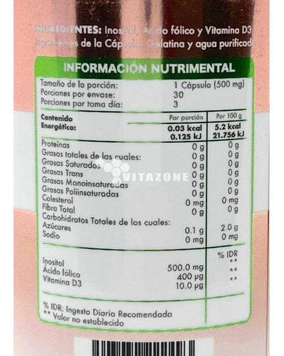 Myo Inositol 90 Cápsulas 500 Mg Flow