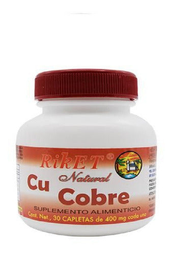 Cobre 30 Capletas De 400 Mg Riket Natural