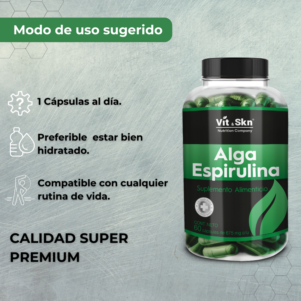 Alga Spirulina Vitskn 60 Cápsulas de 550 mg
