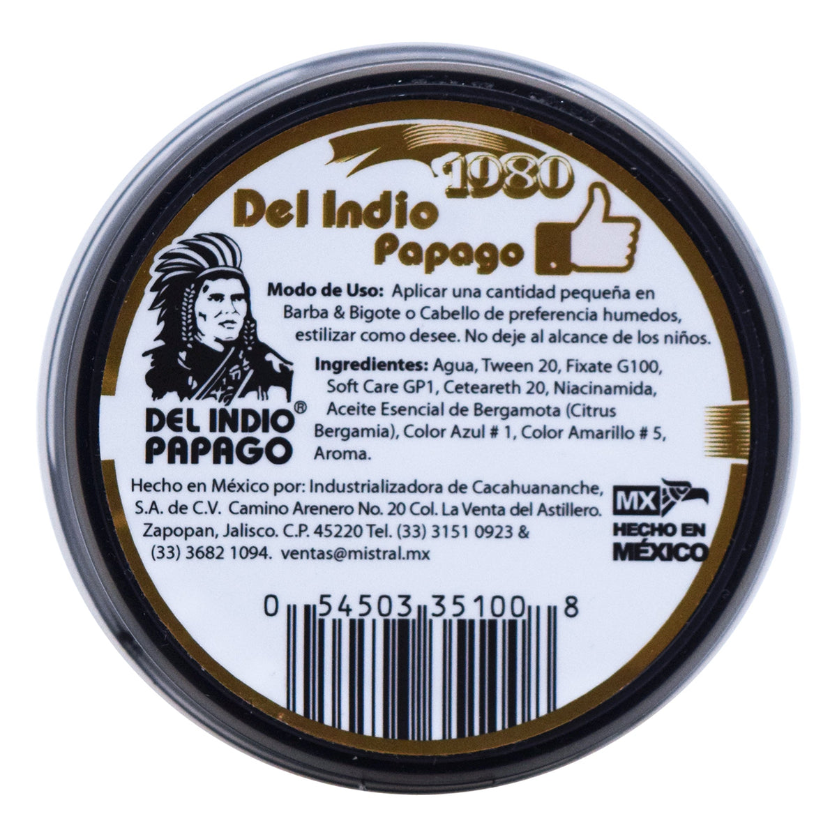 Cera Para Barba Y Bigote Con Bergamota Indio Papago 88 g