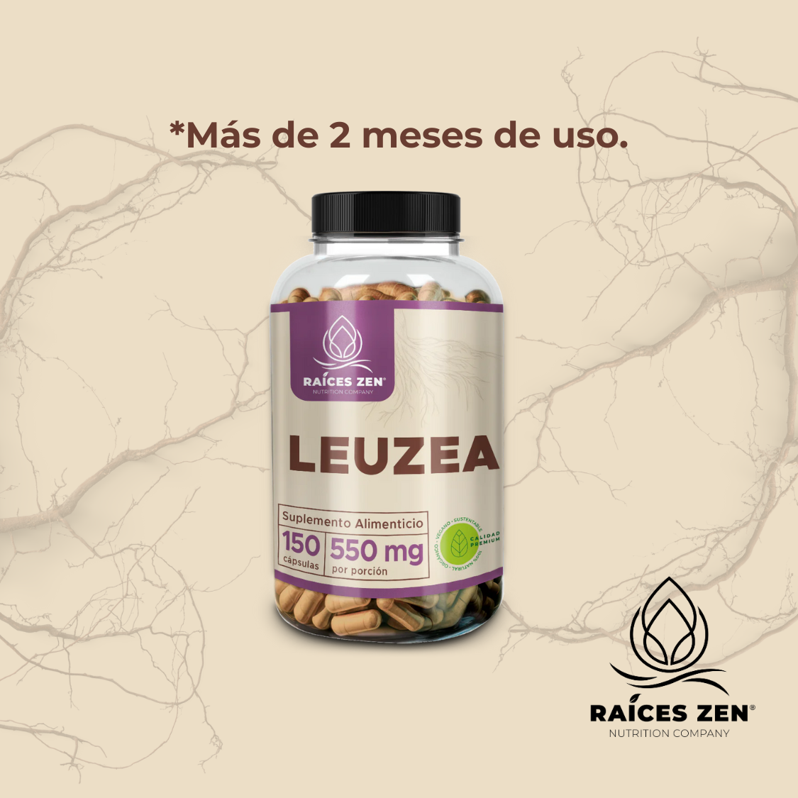 Leuzea Carthamoides Raíces Zen 150 Cápsulas