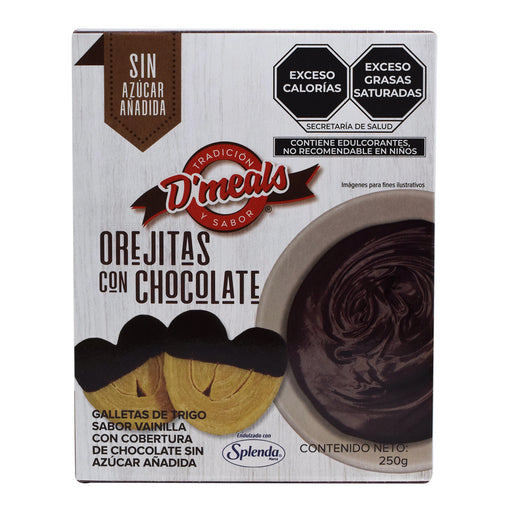 Orejitas Con Chocolate Sin Azucar 250 G D Meals