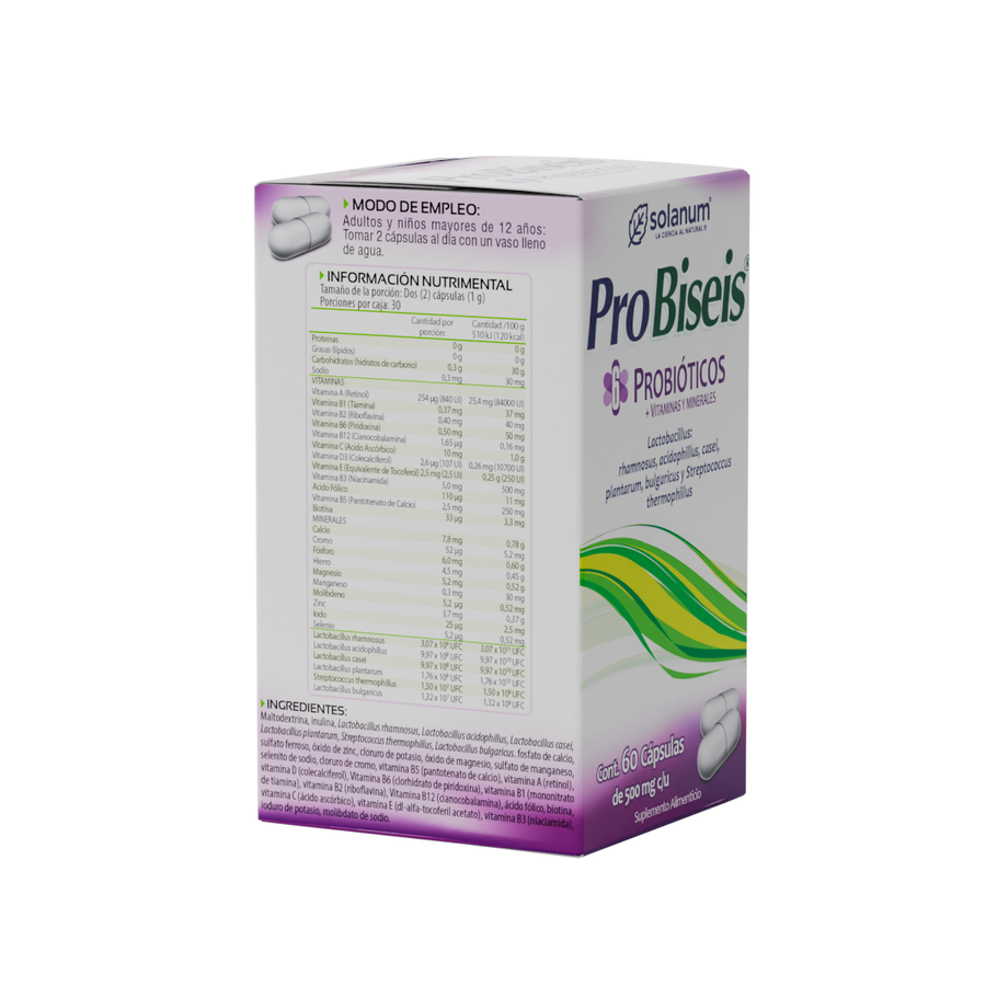 Probiseis Probióticos + Vitaminas y Minerales 60 Cápsulas