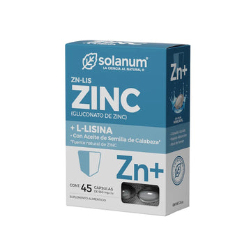 Gluconato De Zinc Y Lisina Solanum 45 Cápsulas