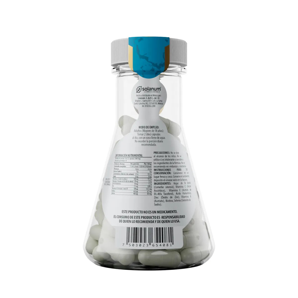 Biotina + Ácido Hialurónico Solanum 100 Cápsulas 450 g