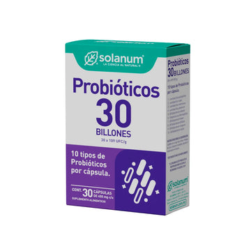 Probióticos Solanum 30 Billones Ufc 30 Cápsulas