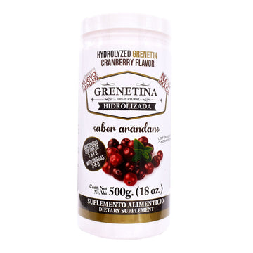 Grenetina Hidrolizada Sabor Arándano 100% Natural 500 Gramos