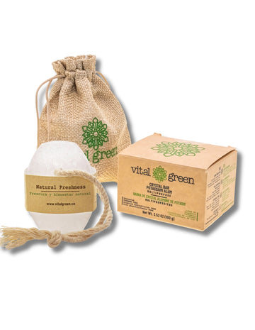 Barra de Cristal de Alumbre Multipróposito Ovalada Vital Green 100 g