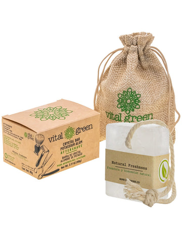Bloque de Cristal de Alumbre Barbería Cuadrado Vital Green 90 gr