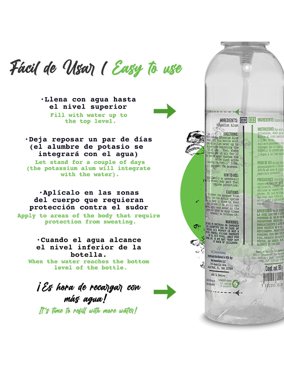 Desodorante Cristal de Alumbre Body Spray Vital Green 150 g