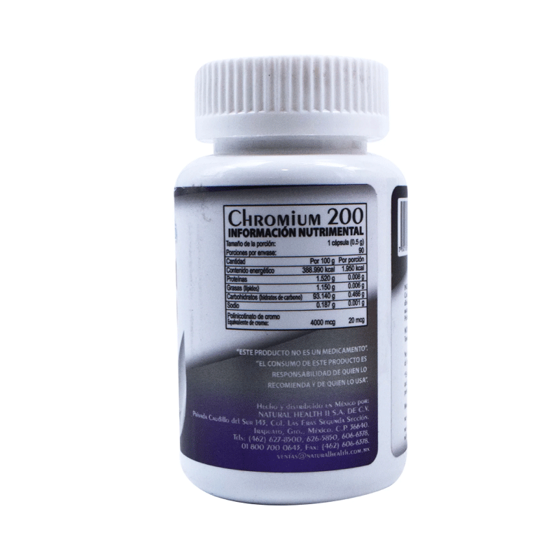 Polinicotinato De Cromo 275 Mg 90 Tabletas Chromium
