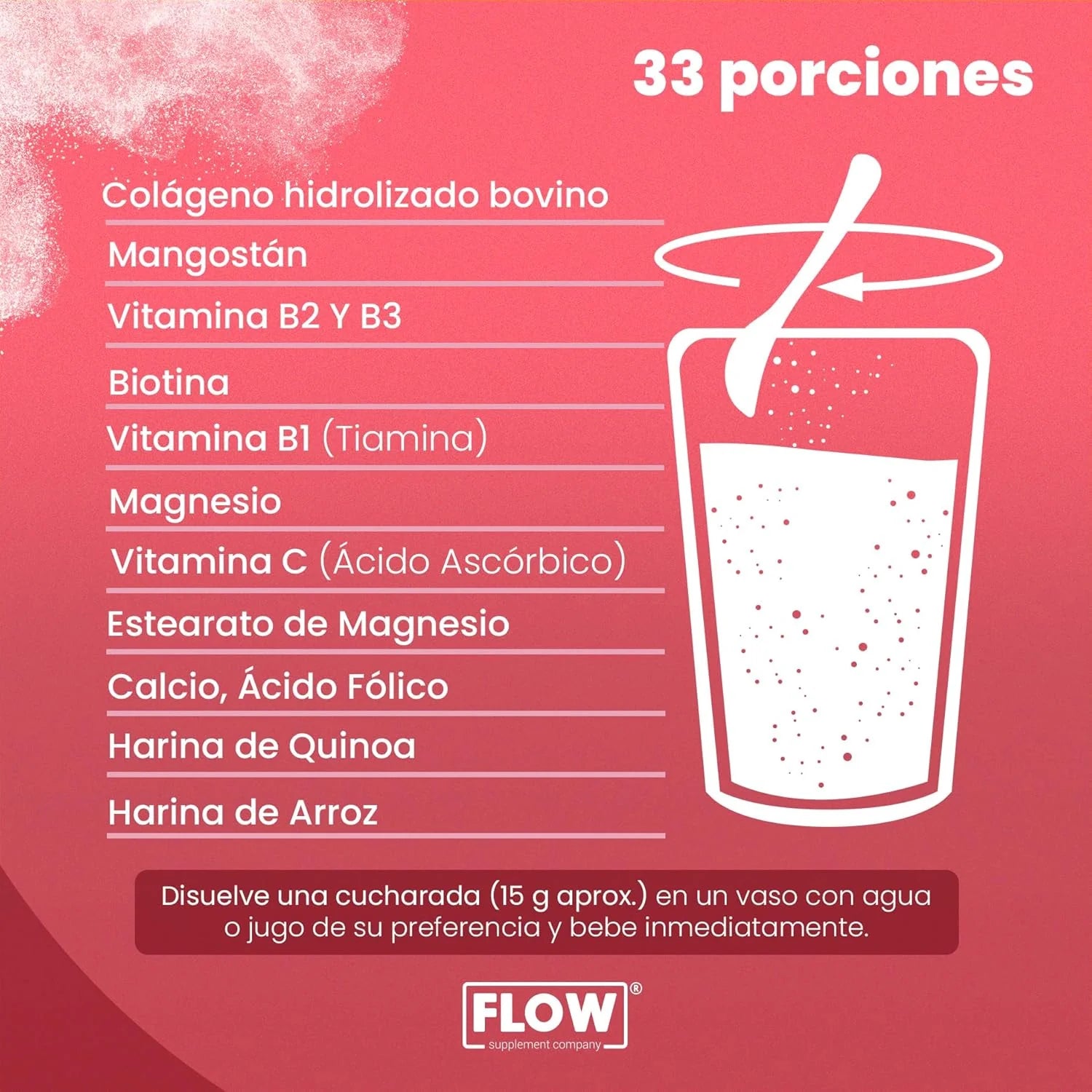 Suplemento FLOW - Colageno con Mangostan frasco de 500 gr