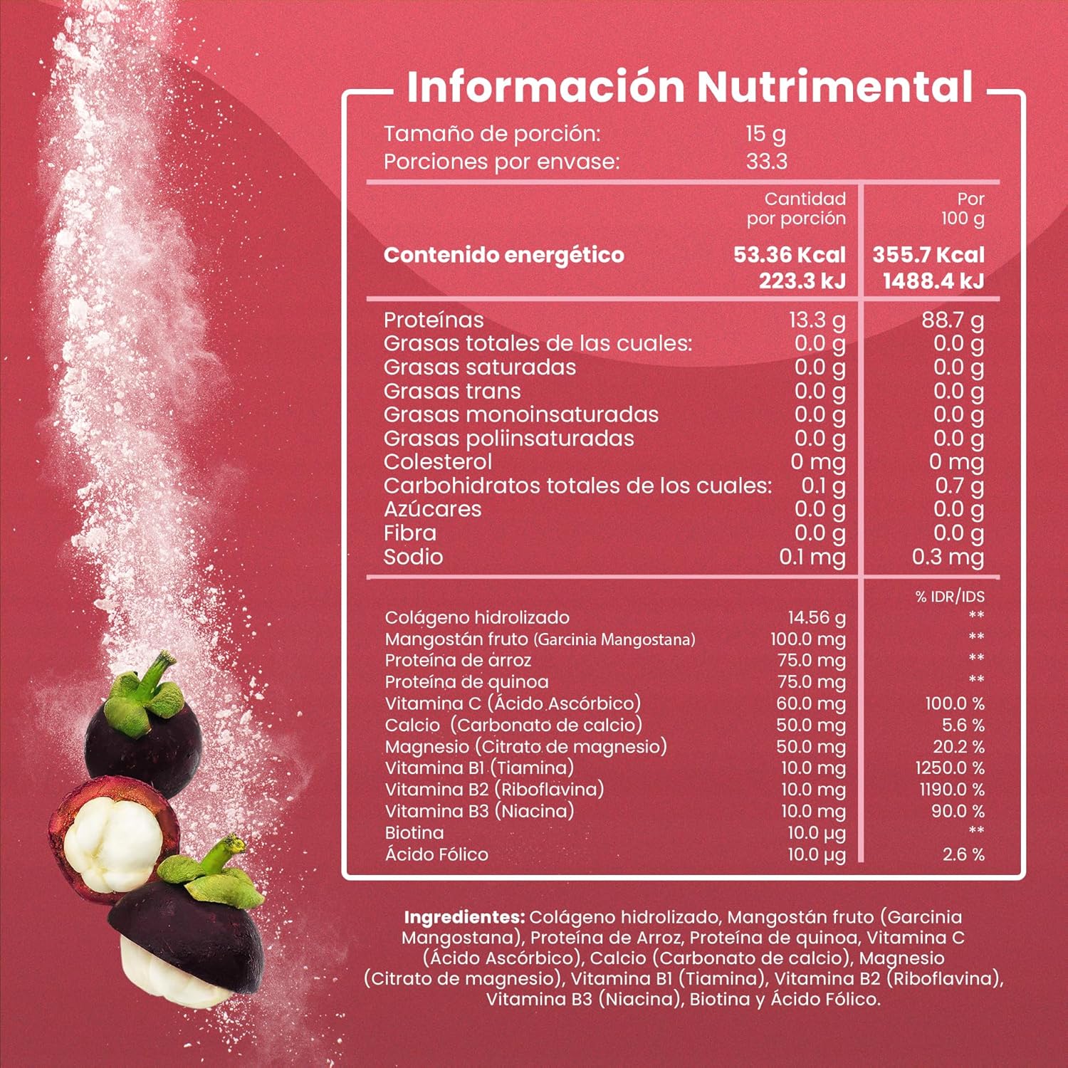 Suplemento FLOW - Colageno con Mangostan frasco de 500 gr
