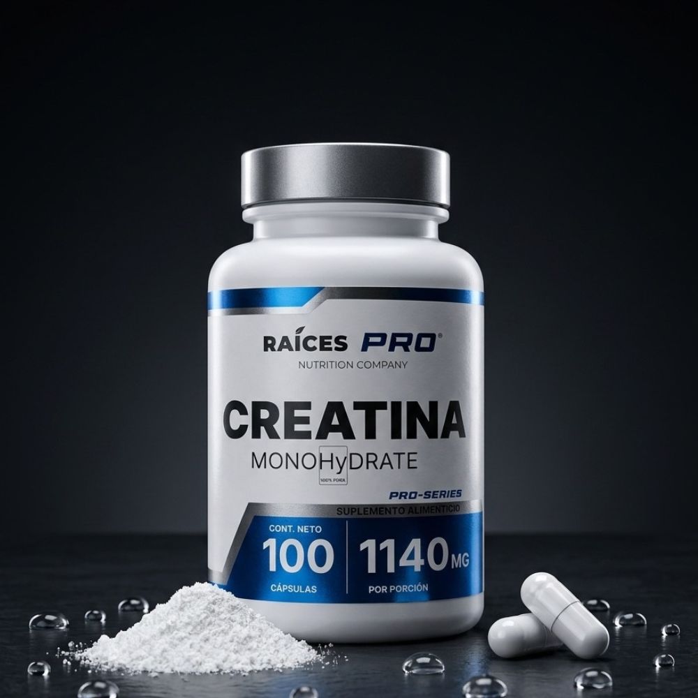Creatina monohidratada en cápsulas Raíces Pro
