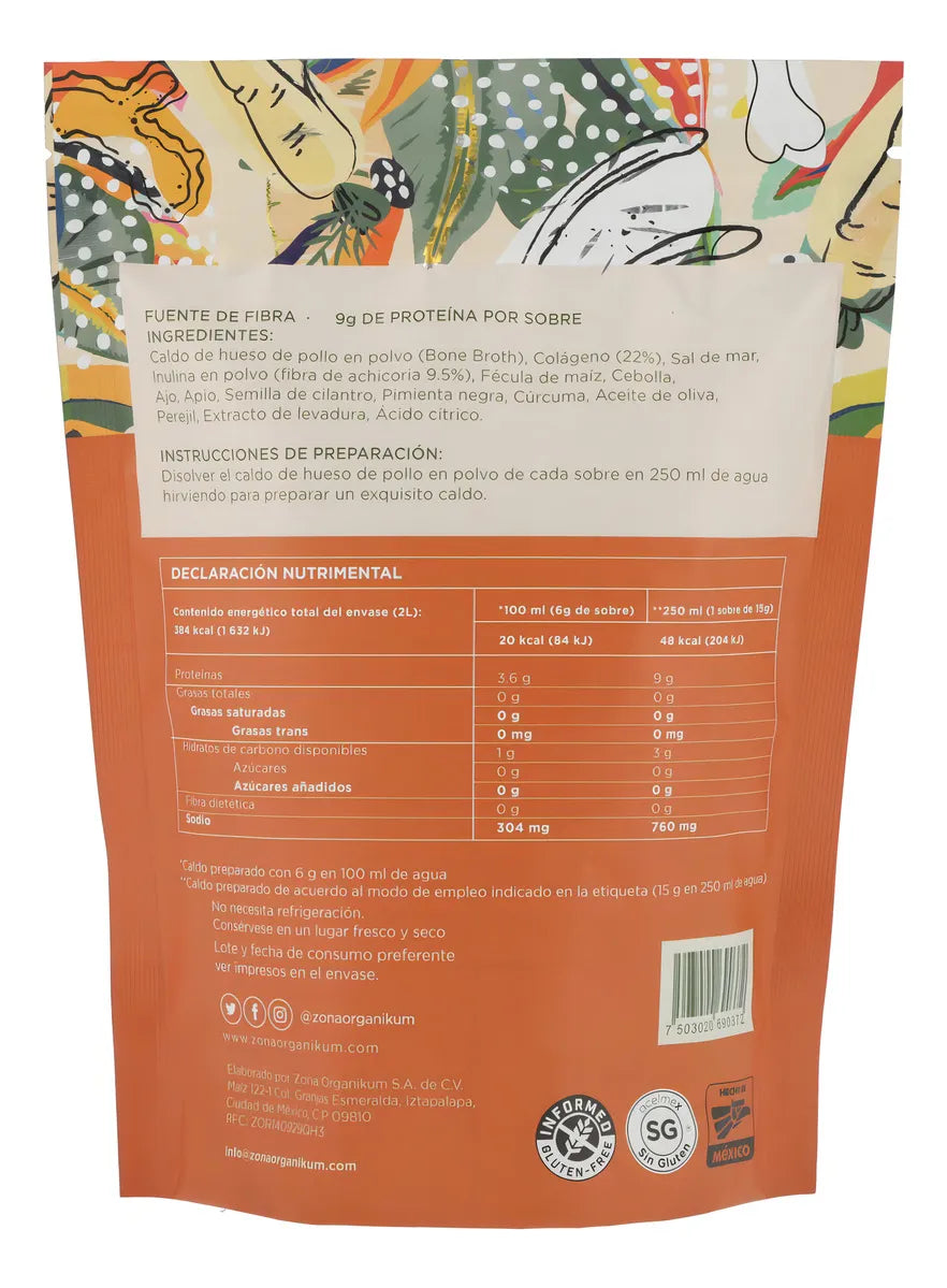 Consomé Caldo De Hueso Pollo Organikum 120g Bone Broth