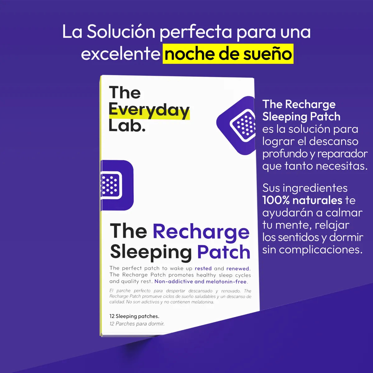 Recharge sleeping patch Bolsa de Parches auxiliares en conciliar y mantener el sueño 12 U.