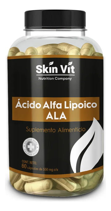 Ácido Alfa Lipoico (ALA) Skin Vit Nutrition Company 60 Cápsulas de 550mg