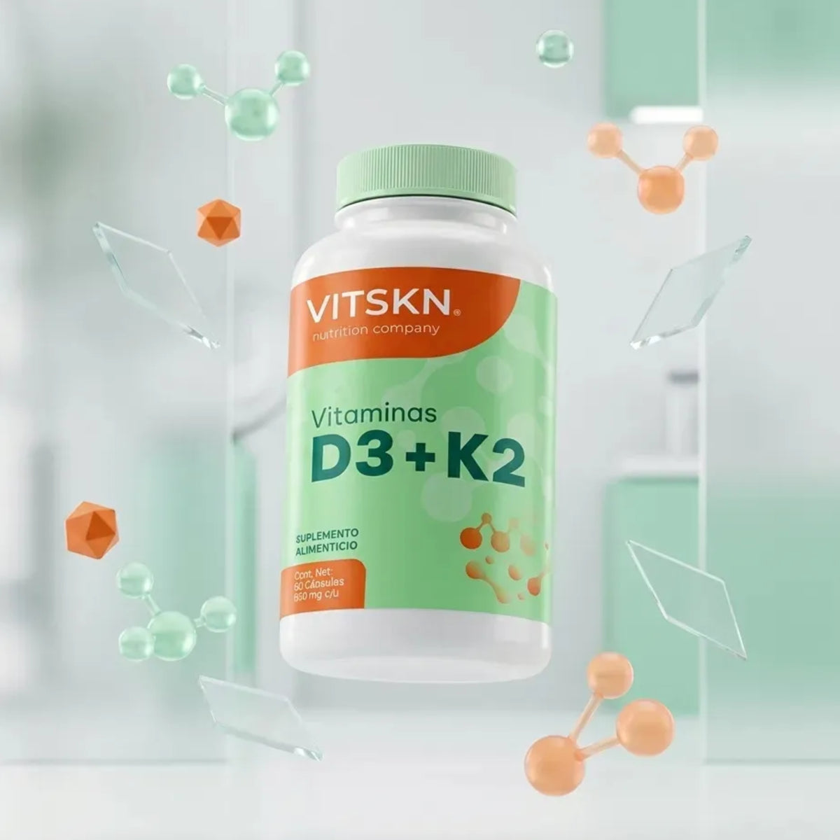 Vitamina D3 y K2 VITSKN 60 Cápsulas - imagen 3