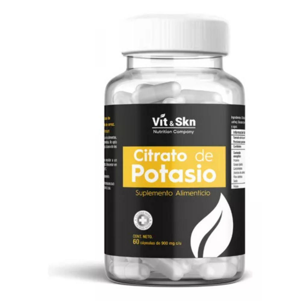 Citrato De Potasio Súper Premium Vit & Skn Nutrition Company 60 Cápsulas
