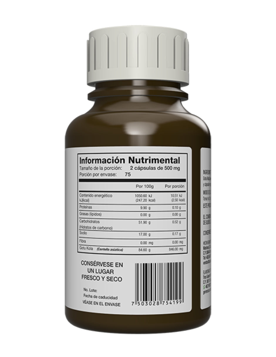 Gotu Kola Premium Adaptoheal 150 Cápsulas De 500 mg