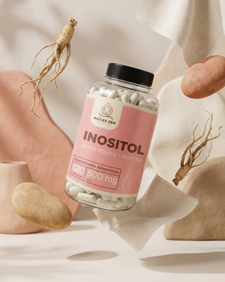 Inositol Ácido Fólico y Biotina Raíces Zen 120 Cápsulas