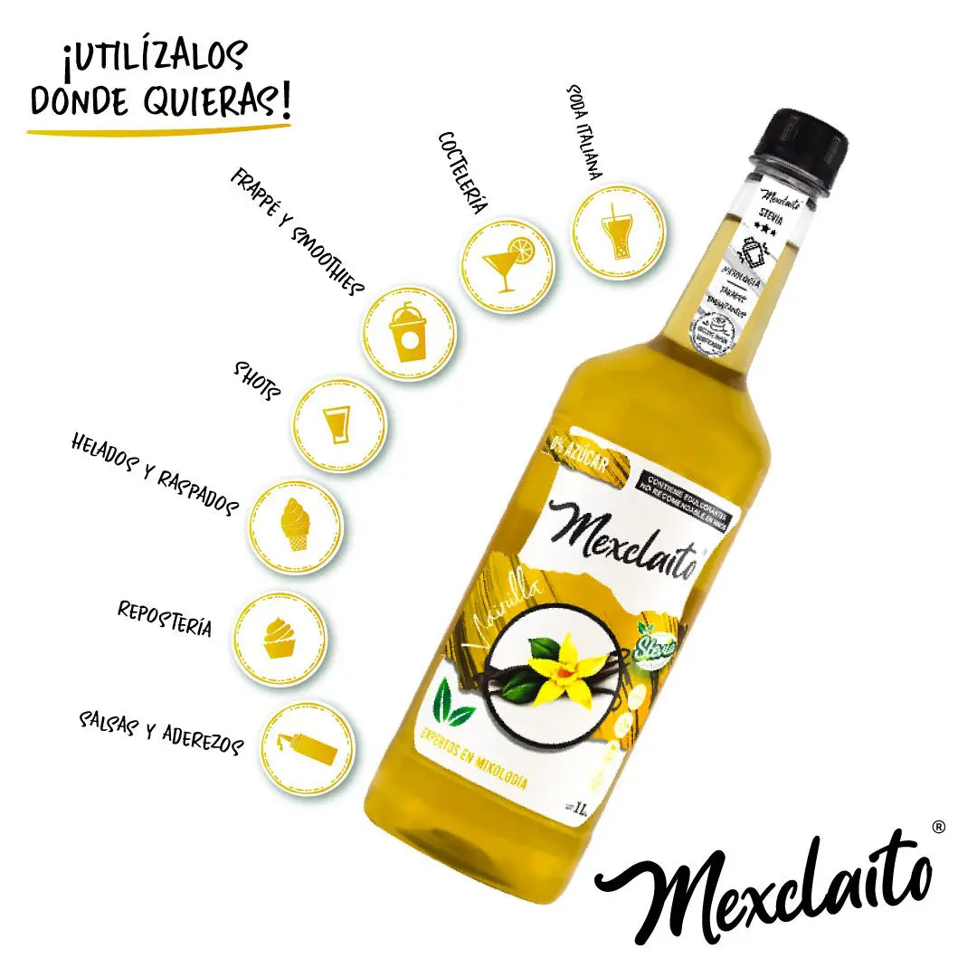 Mexclaito® Jarabe Xero (Sin Azucar) sabor Vainilla 1L