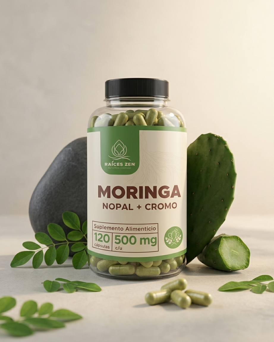 Moringa Nopal Cromo Raíces Zen 120 Cápsulas