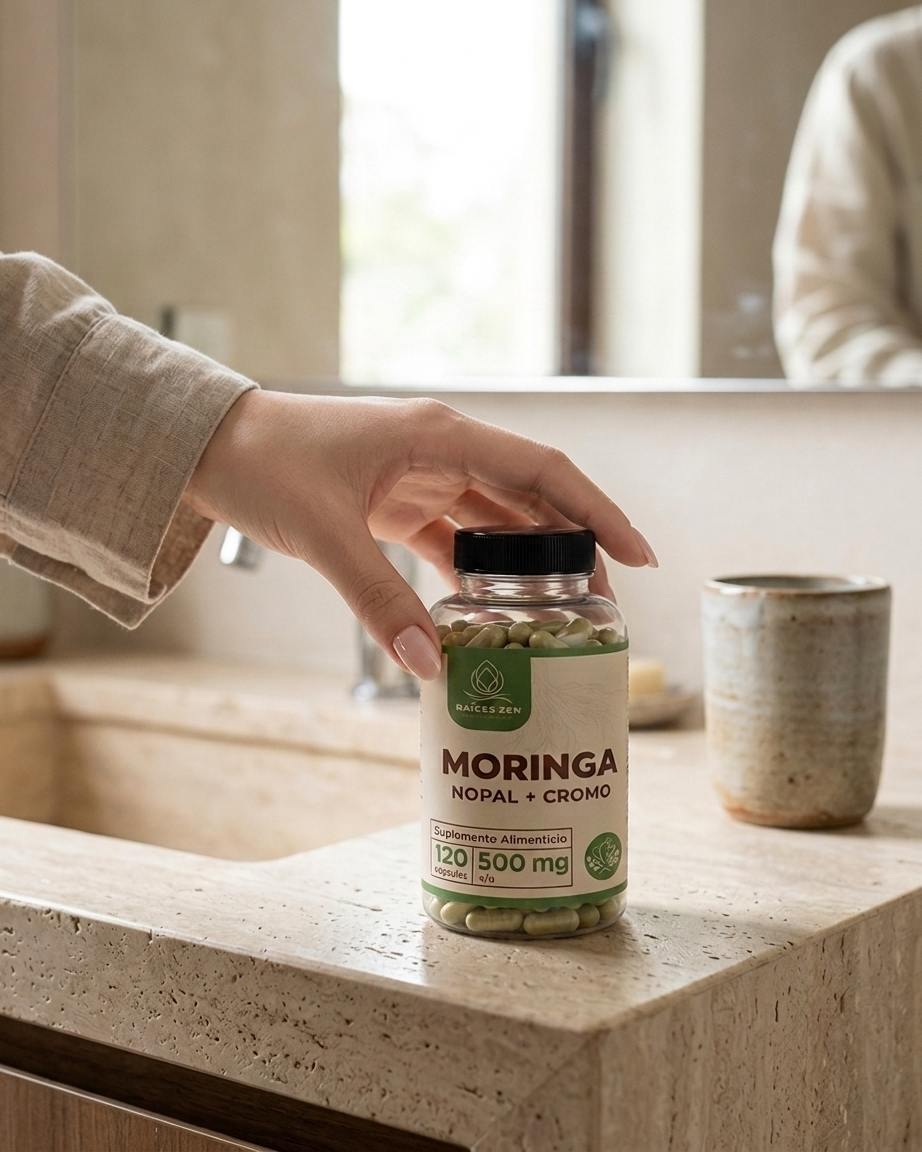 Moringa Nopal Cromo Raíces Zen 120 Cápsulas
