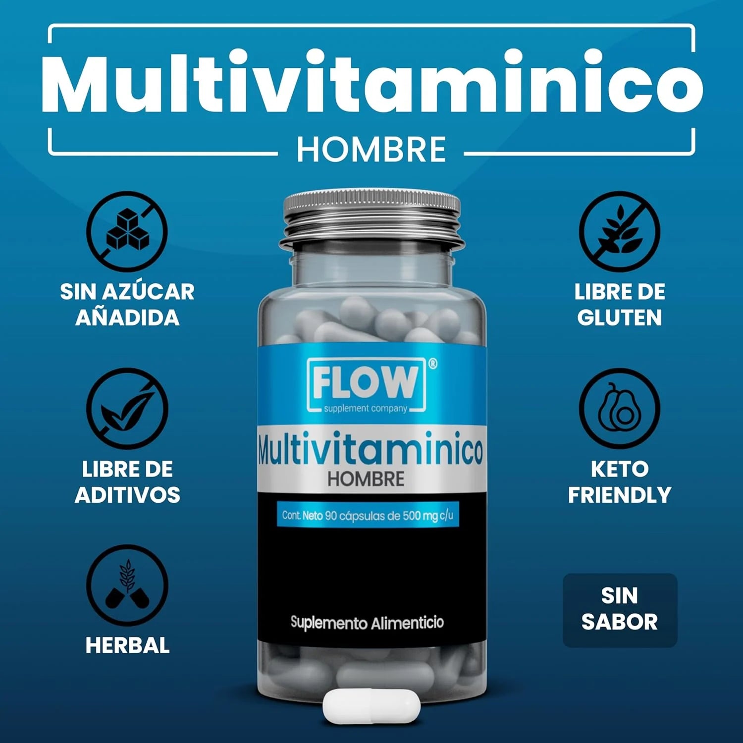 FLOW Multivitaminico Hombre con 90 Cápsulas