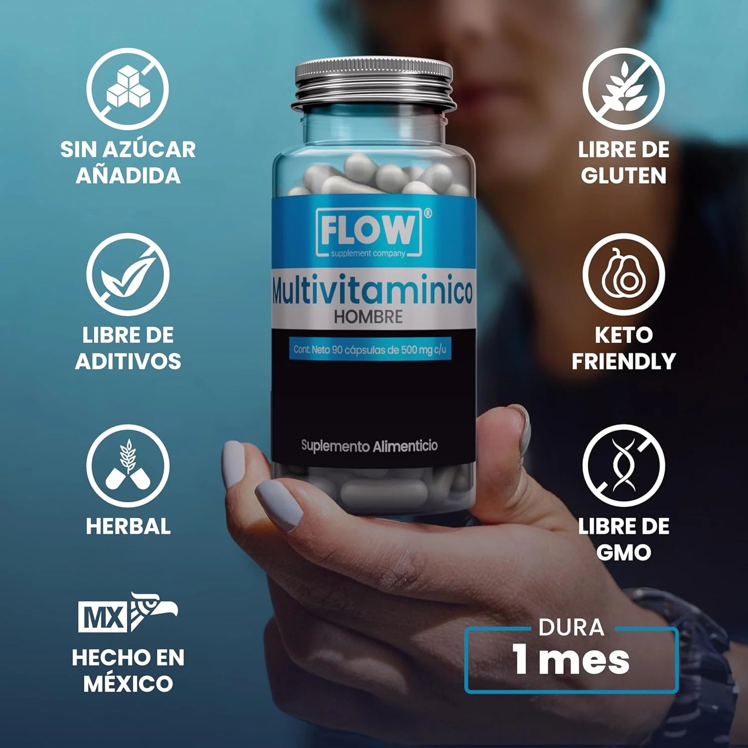 FLOW Multivitaminico Hombre con 90 Cápsulas