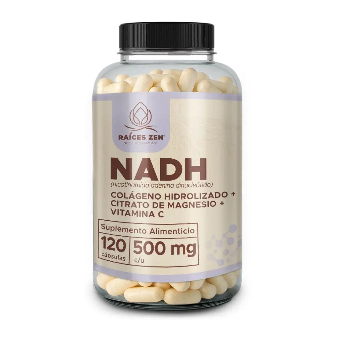 Nadh Colágeno Hidrolizado Magnesio Vitamina C Raíces Zen 120 Cápsulas