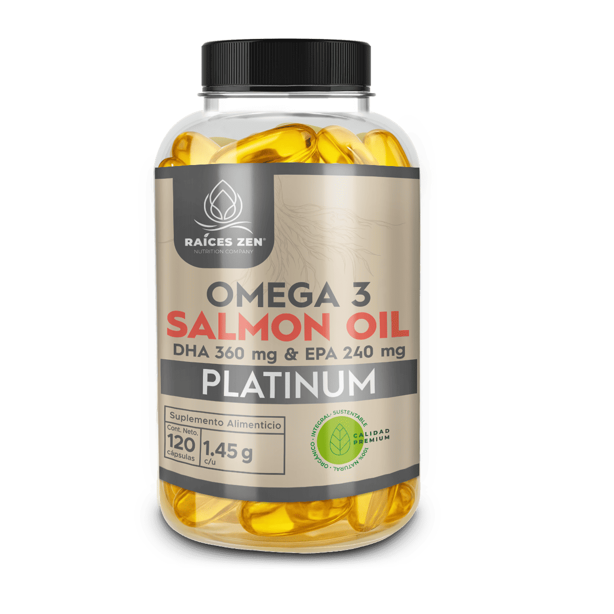 Omega 3 Salmon Oil Aceite de Salmon Premium Raíces Zen