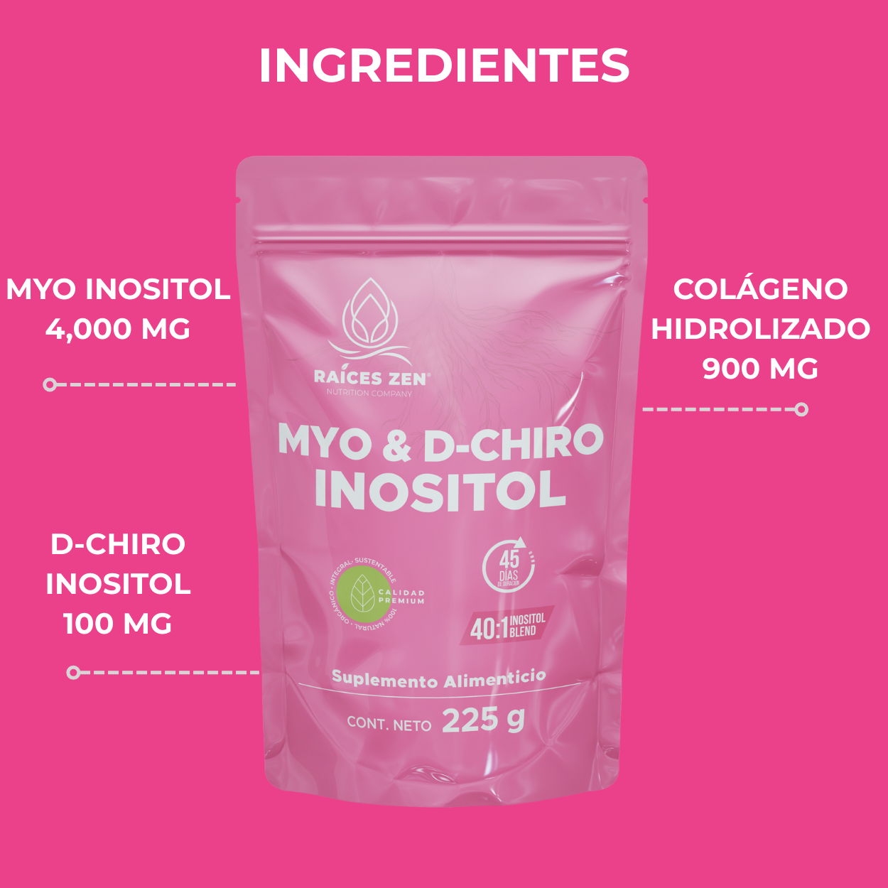 MyO & D Chiro Inositol Raíces Zen Súper Premium 225 g
