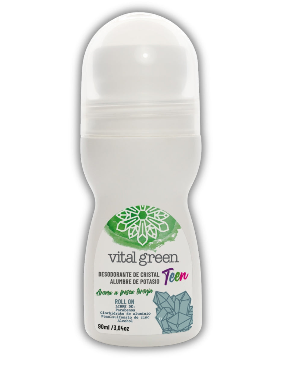 Desodorante Roll on natural Alumbre para niños con Toronja Vital Green 90 ml