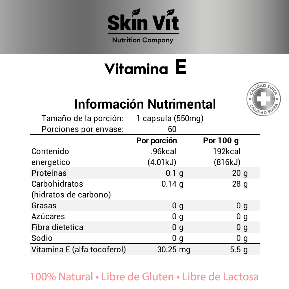 Vitamina E Skin Vit 60 Cápsulas