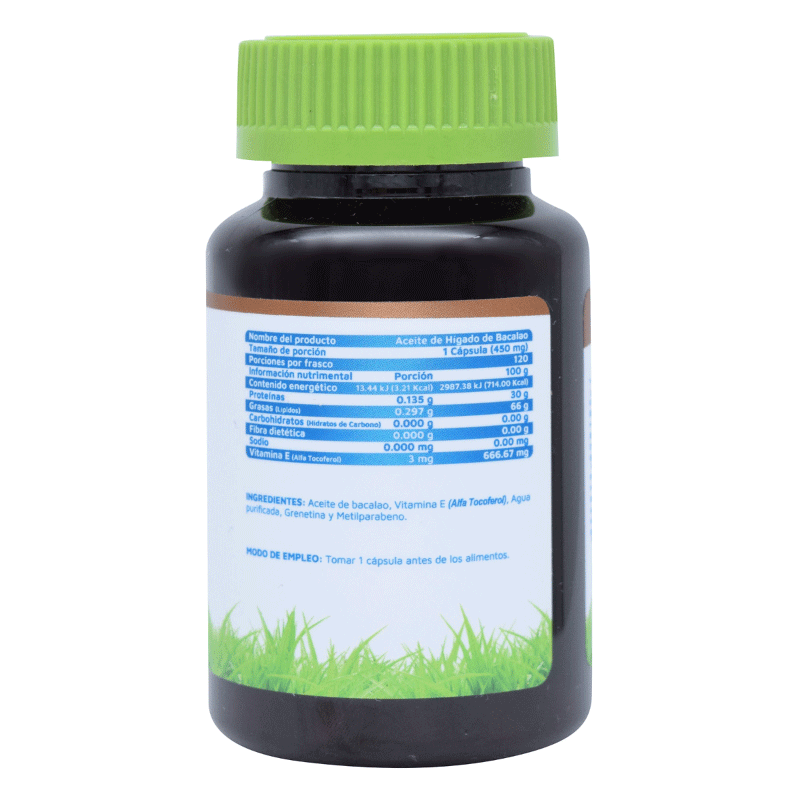 Aceite De Hígado De Bacalao 120 Cápsulas - Vidanat