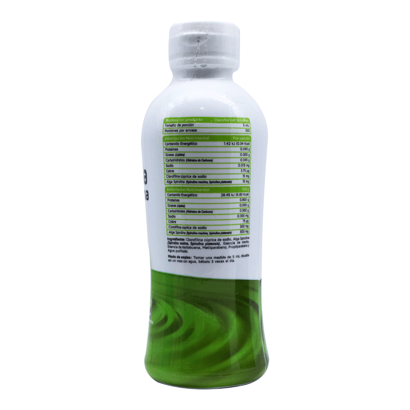 Clorofila Liquida Y Spirulina Concentrada Vidanat 500 ml
